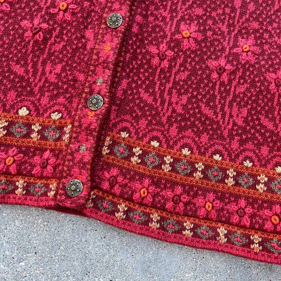 Nomadic Traders Floral Embroidered Sweater Sz L - Picture 4 of 6